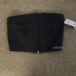 Black strapless medela pumping bra never used